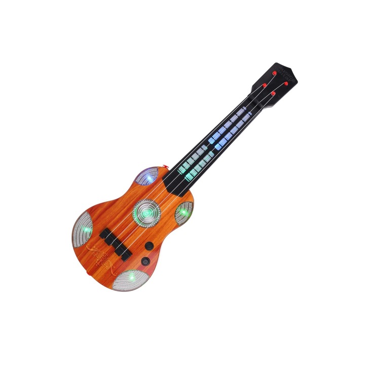 Játékgitár, Love Music barna fa Klasszikus lámpákkal