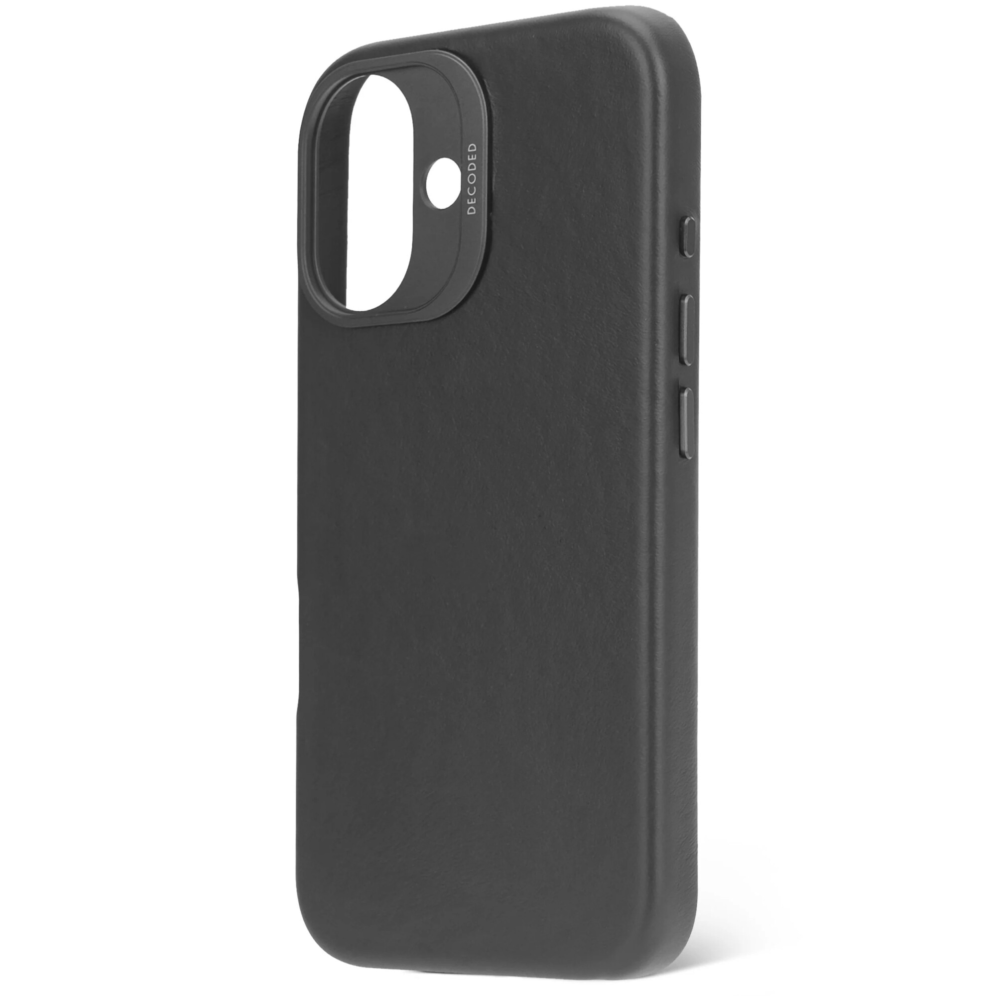 Husa din piele naturala DECODED pentru iPhone 16 | Black