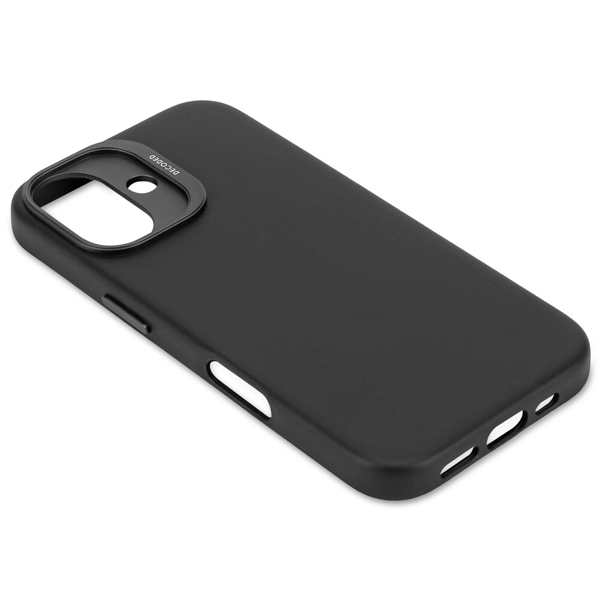 Husa din piele naturala DECODED pentru iPhone 16 | Black