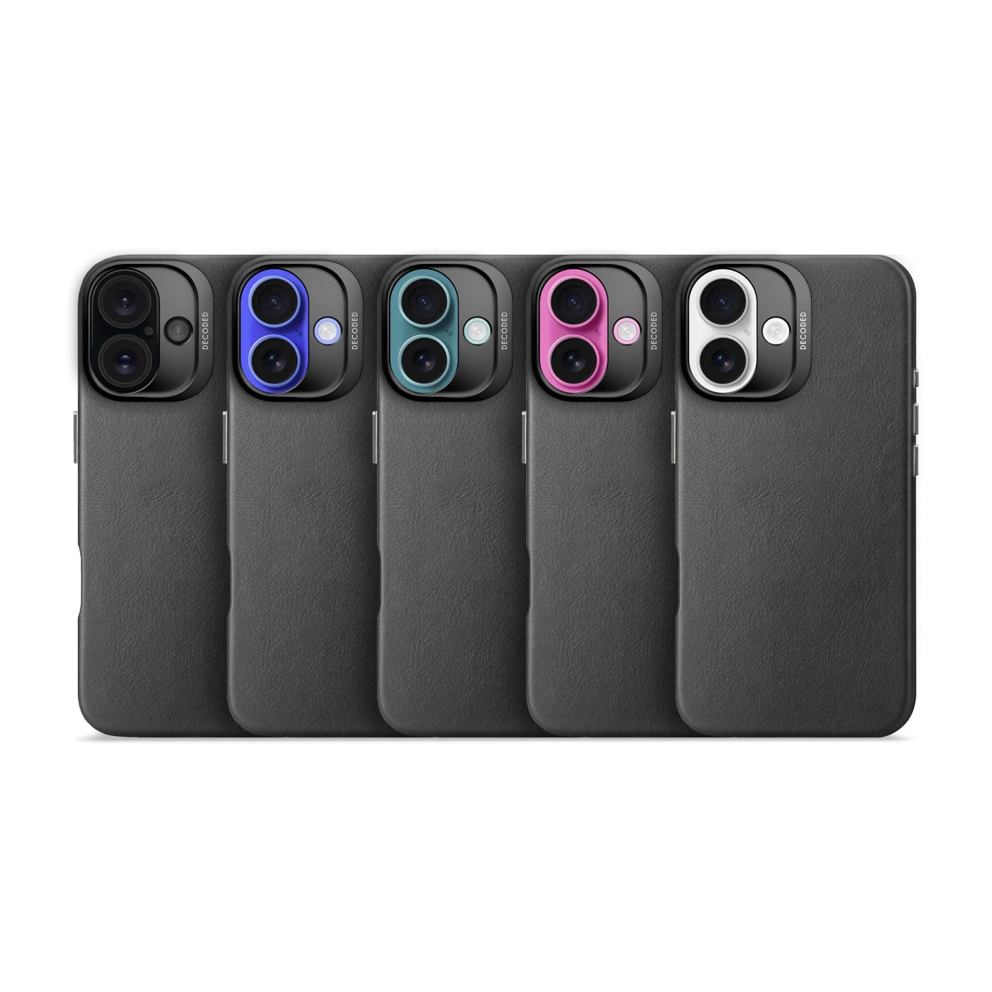 Husa din piele naturala DECODED pentru iPhone 16 | Black