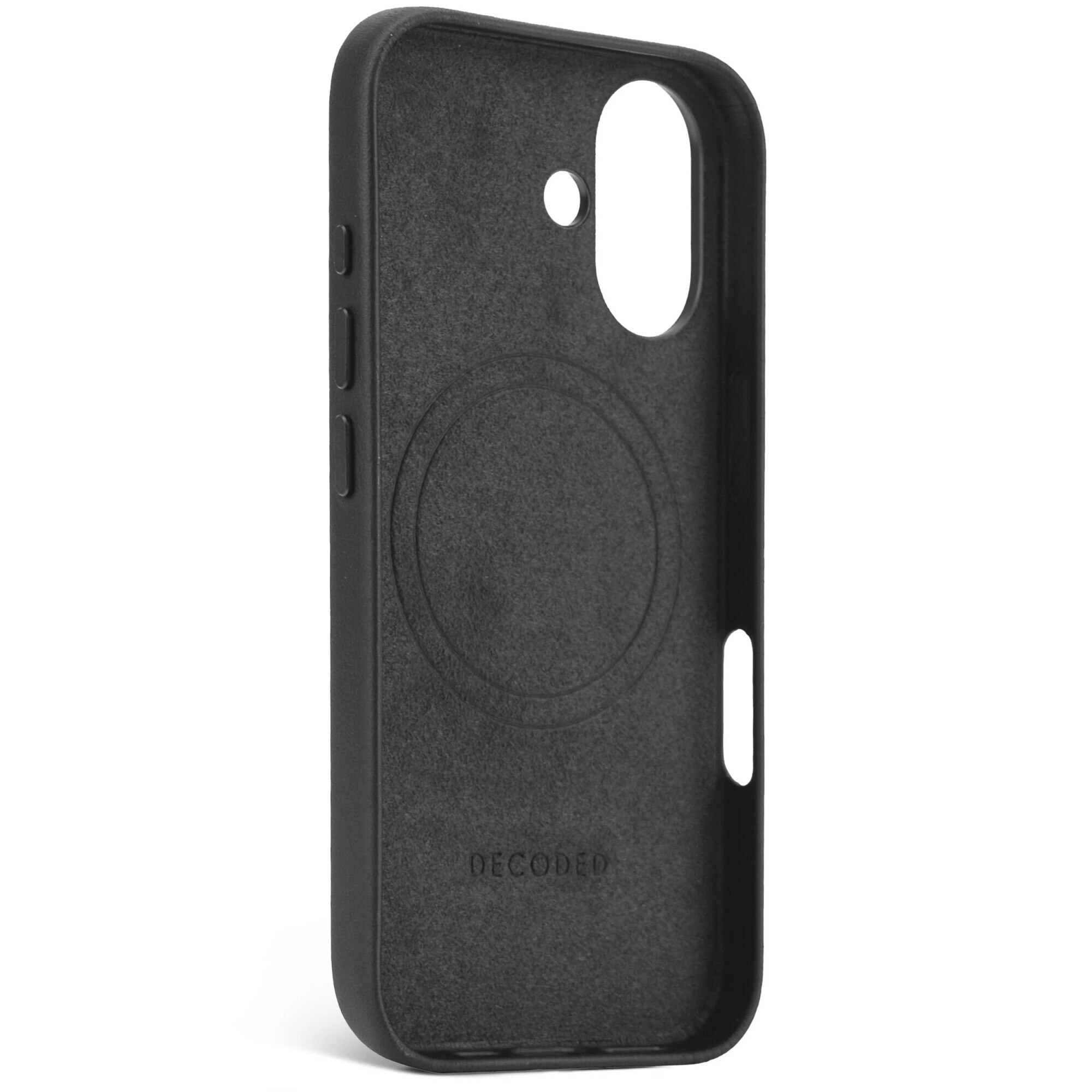 Husa din piele naturala DECODED pentru iPhone 16 | Black