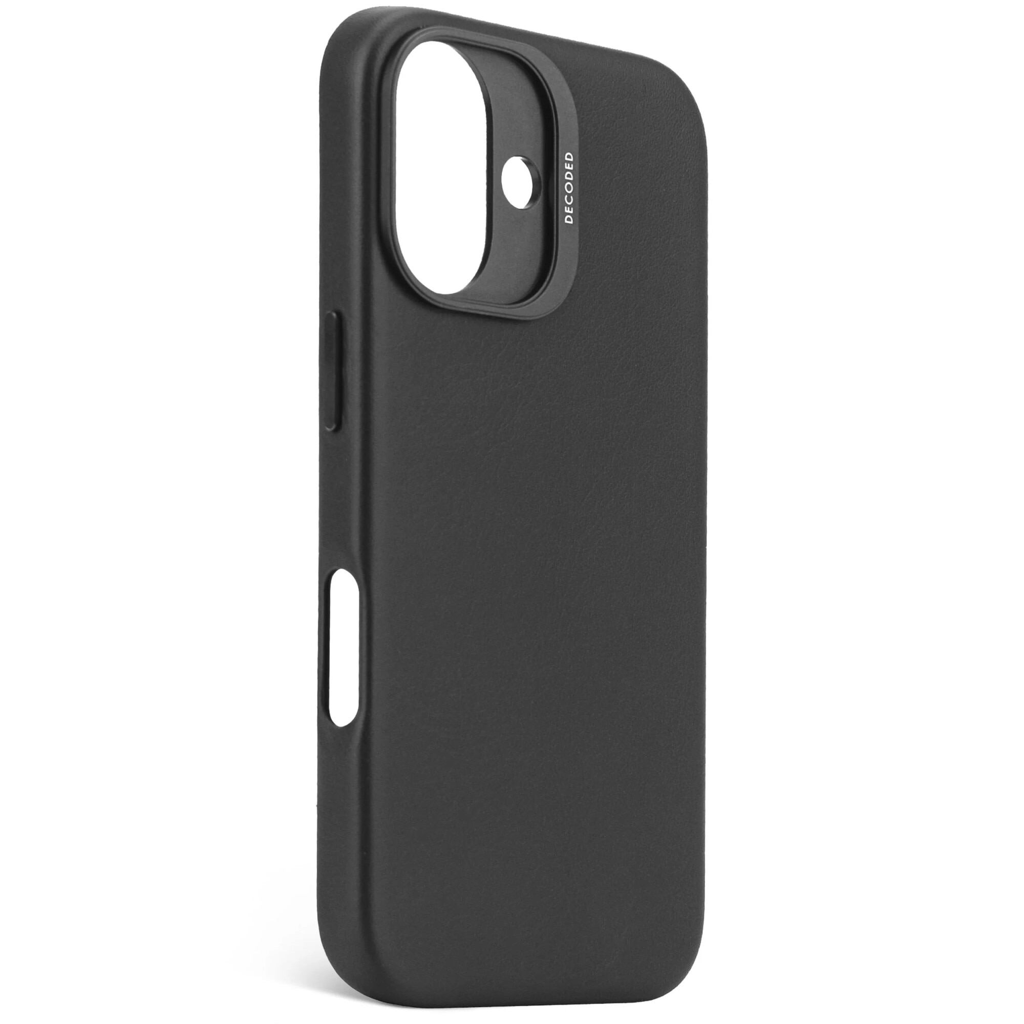 Husa din piele naturala DECODED pentru iPhone 16 | Black