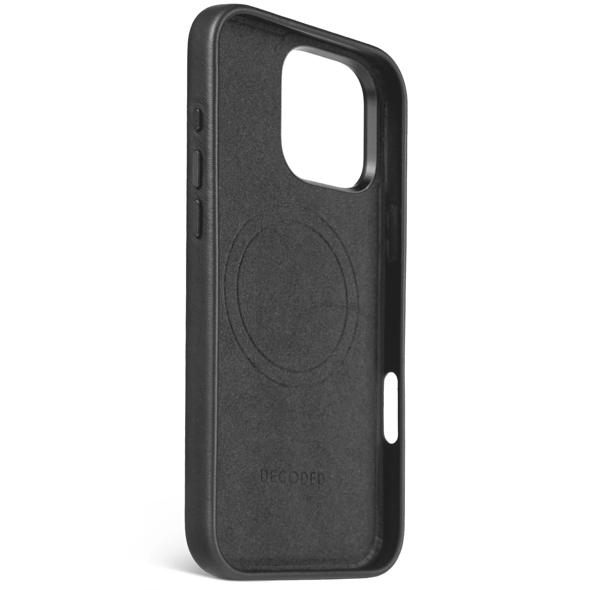 Husa din piele naturala DECODED pentru iPhone 16 Pro Max | Black