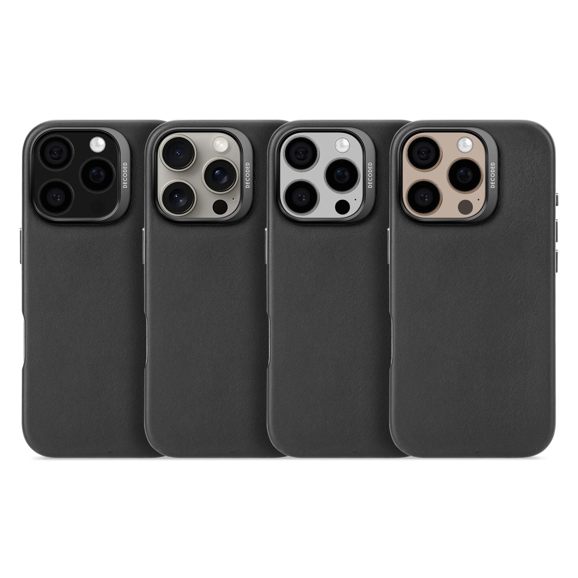 Husa din piele naturala DECODED pentru iPhone 16 Pro Max | Black