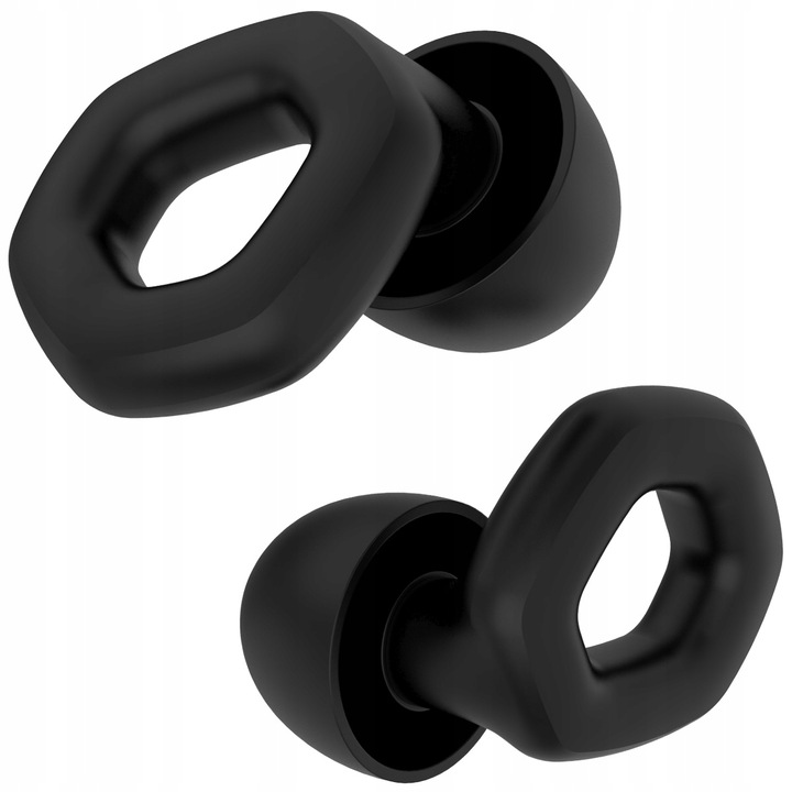 Dopuri de urechi, dopuri de silicon, Protectii Auditive Silentioase din Silicon pentru Somn si Calatorii, Negru