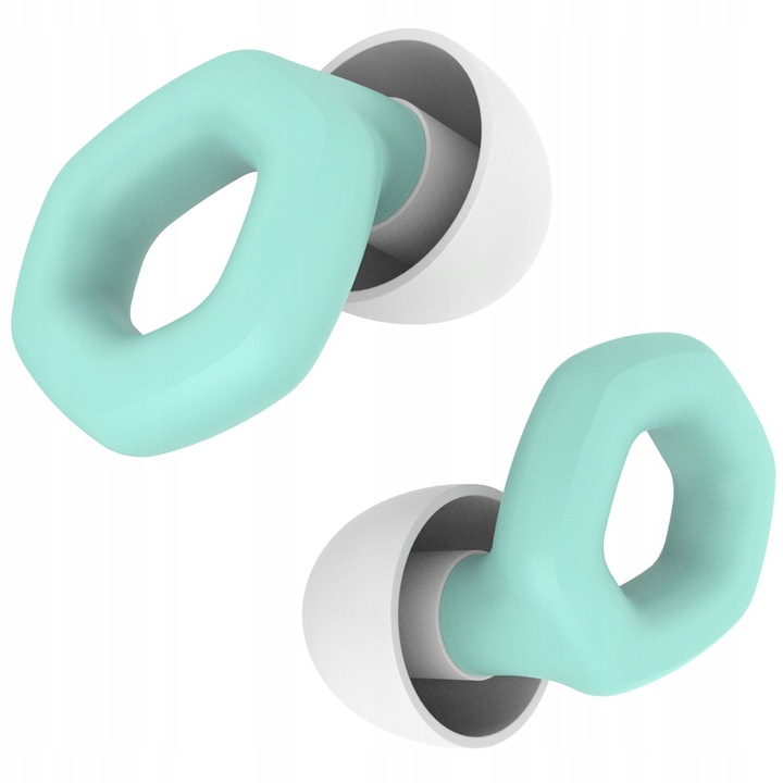 Dopuri de urechi, Protectii Auditive Silentioase din Silicon pentru Somn si Calatorii, culoare menta si alb