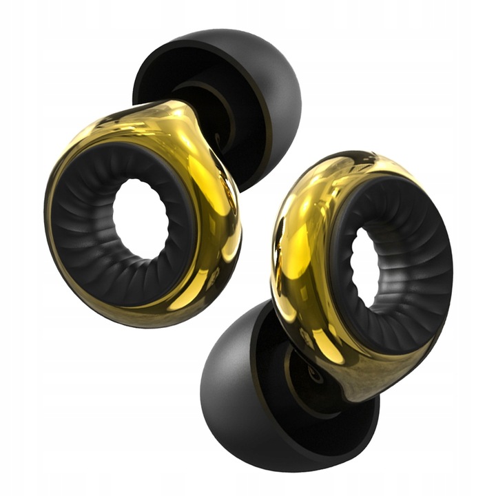 Dopuri de urechi, Protectii Auditive Silentioase din Silicon pentru Somn si Calatorii, Auriu, Negru, dopuri universale, flexibile