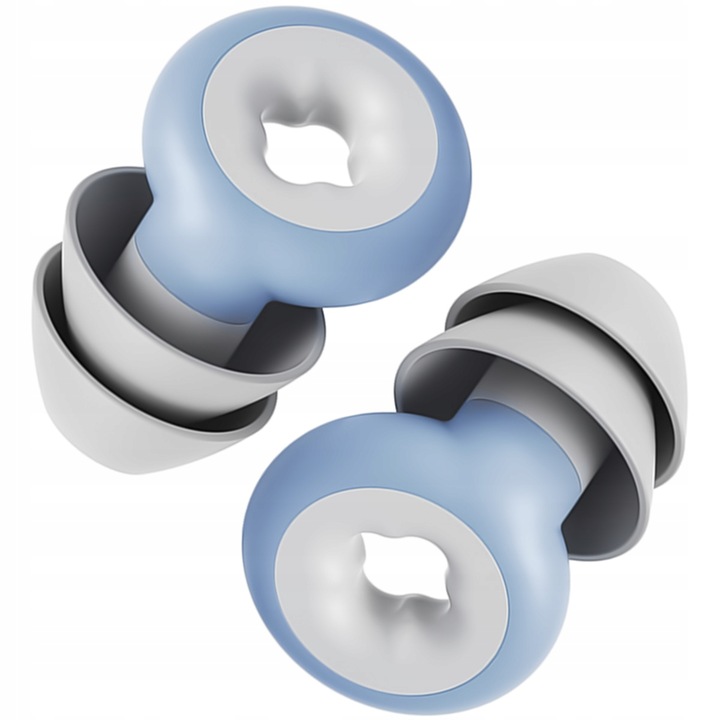 Dopuri de urechi, Protectii Auditive Silentioase din Silicon pentru Somn si Calatorii, Albastru, Alb, confort de calatorie