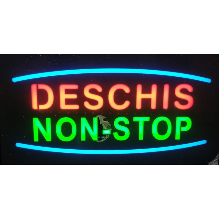 Reclama luminoasa Ledstar, DESCHIS NON STOP, de exterior / interior, 43 x 23 cm