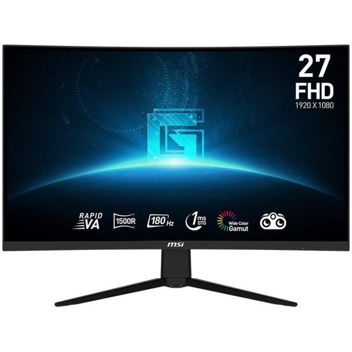 MSI G27C3F LED gaming monitor, 27" FullHD, 180hz, 1ms, DisplayPort, HDMI Vesa