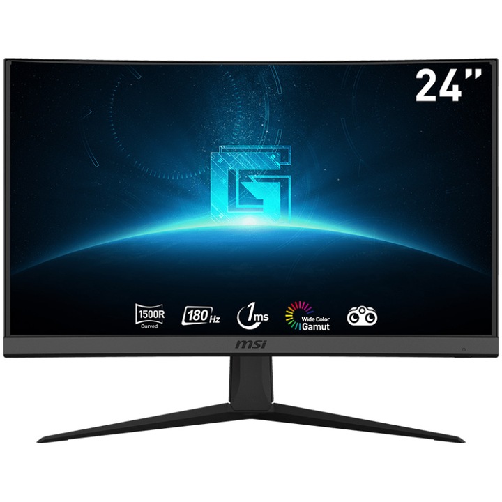 MSI G24C6 E2 Ívelt LED gaming monitor, Full HD, 180 Hz, 1 ms, Display Port, Vesa