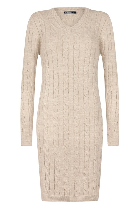 FELIX HARDY, Rochie midi din amestec de lana, Bej deschis