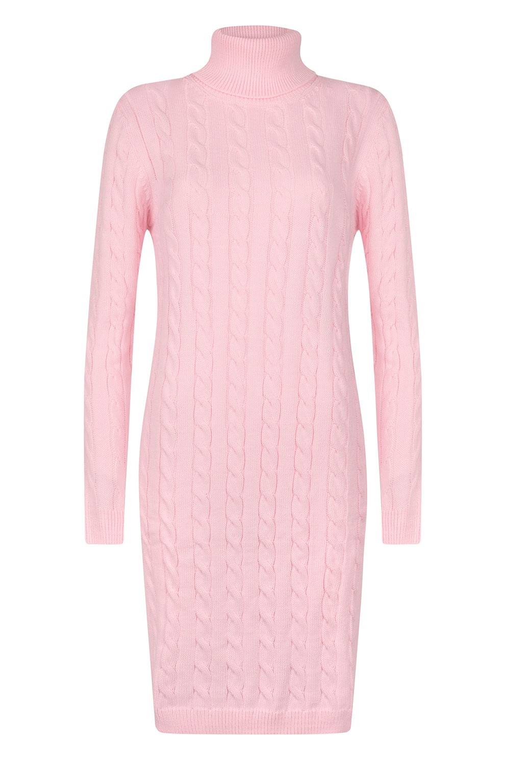 FELIX HARDY, Rochie-pulover cu model torsade, Roz deschis, XL