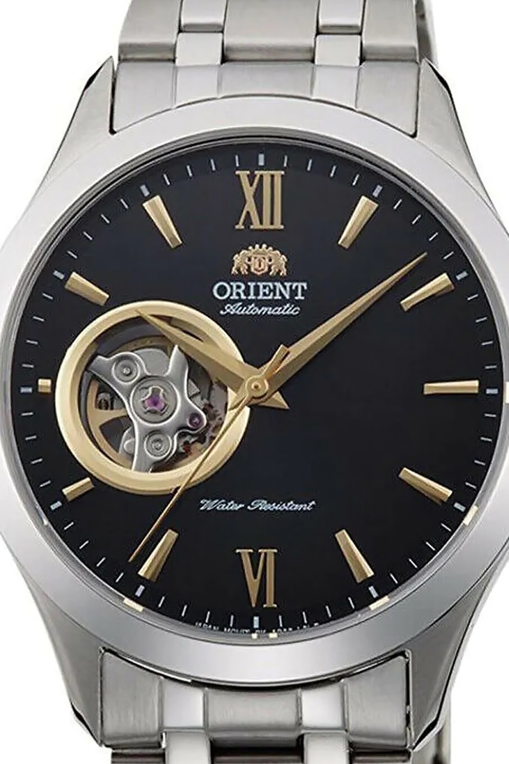 ORIENT, Ceas din otel inoxidabil cu mecanism vizibil, Argintiu