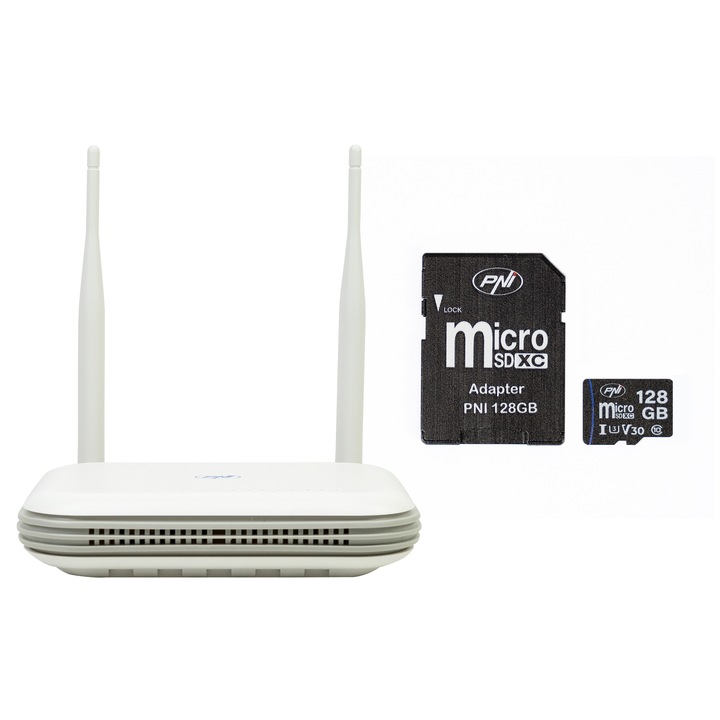 Безжичен NVR пакет PNI House WIFI800, 8 канала 5MP или 4 канала 4K 8MP, гласова подкана и включена PNI 128GB MicroSD карта с памет