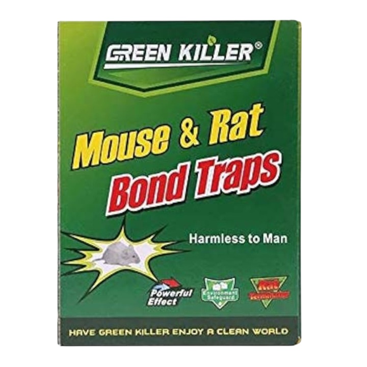 Capcana cu lipici pentru soareci, sobolani, din carton, tip carte, adeziv puternic, fara miros, reutilizabila, pentru exterior/interior, non-toxic, verde