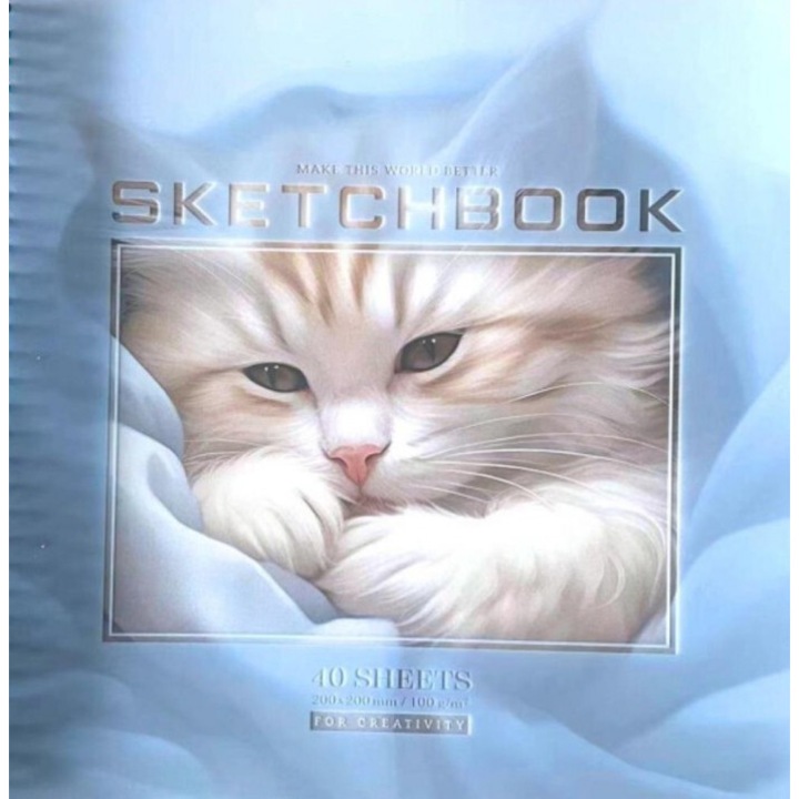 Caiet de schite Kotek, Fresh, 200x200mm, 40 pagini, folie