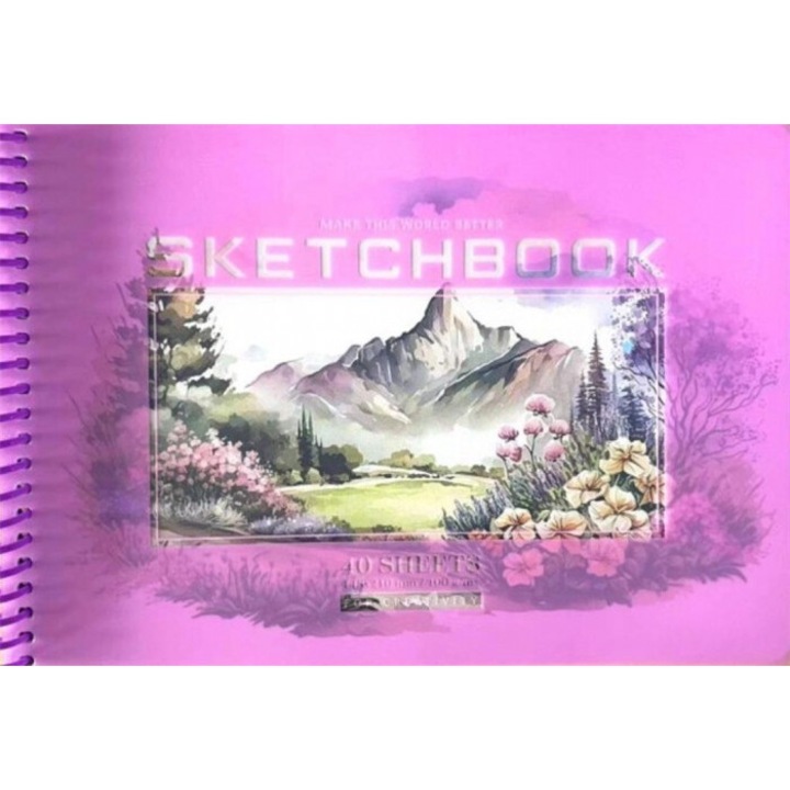 Caiet de schite A5/40K, neted, circular, Mountains FRESH