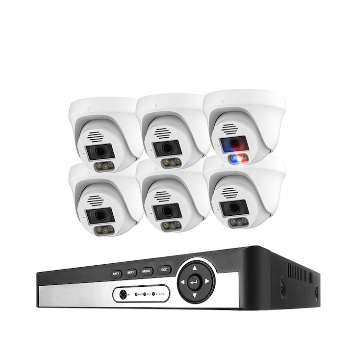 Sistem supraveghere 8 canale 4K, impermeabil, dimensiuni 20x20x20cm