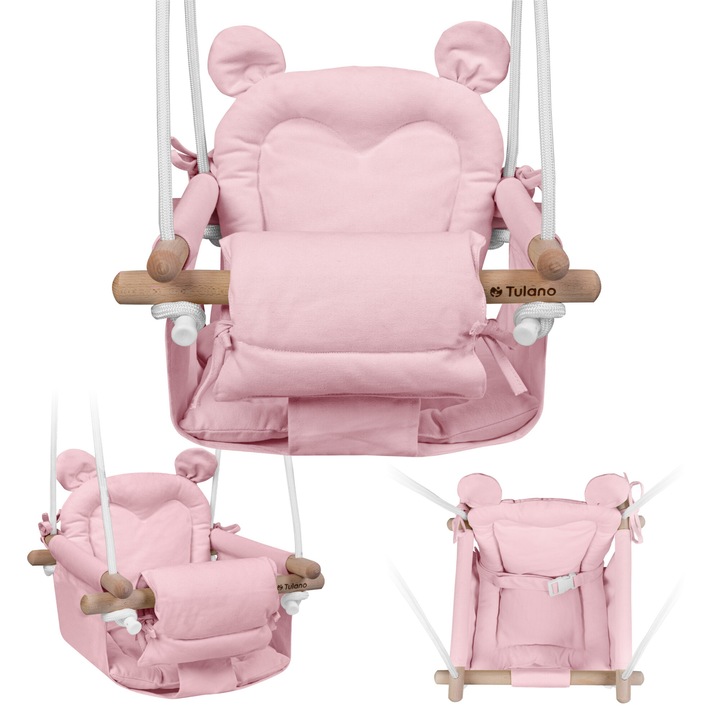 Люлка за деца и бебета, Tulano Hop 30, за вътрешна и външна употреба, 40 x 40 x 25 см, 180 см, Pозов