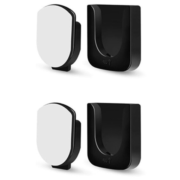 Set 2 Suporturi magnetice pentru telecomenzi, Potrivit pentru spatele televizorului, precum si pentru telecomenzile ventilatorului si aerului conditionat, autoadeziv, negru