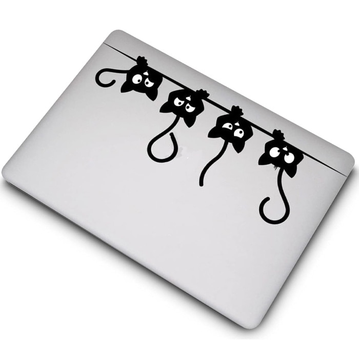 Husa Pisici, Design Vesel, Compatibila cu MacBook Touchbar Air 13", Protectie eficienta, Transparenta