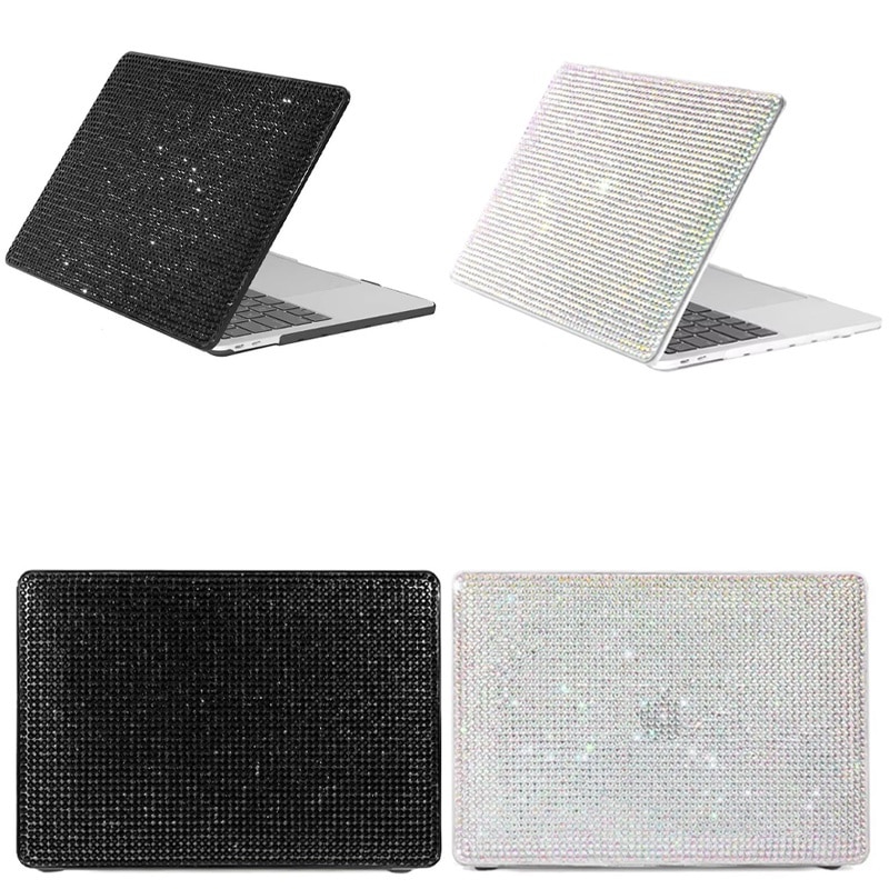 Husa Diamond, cu Strasuri, Compatibila cu MacBook Touchbar Air 13", Design stralucitor, Protectie Anti zgarieturi, Transparenta