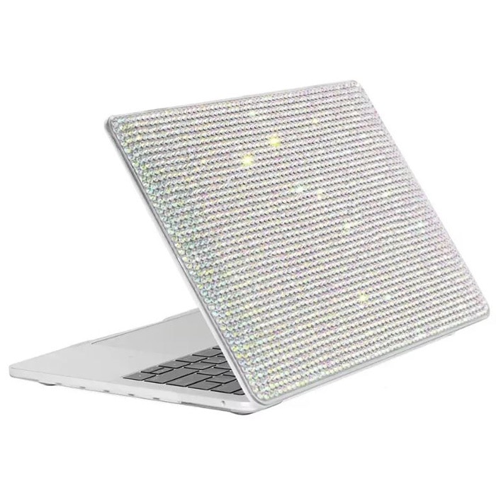 Husa Diamond, cu Strasuri, Compatibila cu MacBook Touchbar Air 13", Design stralucitor, Protectie Anti zgarieturi, Transparenta