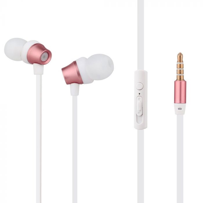 Casti audio In-Ear, conector Jack 3.5mm, 95 dB, X8, 1.2m lungime cablu, Alb-Roz