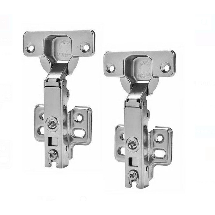 2 db-os rejtett ezüst pánt készlet a szekrényhez, fém, 12 db 3,5x16 mm-es csavar