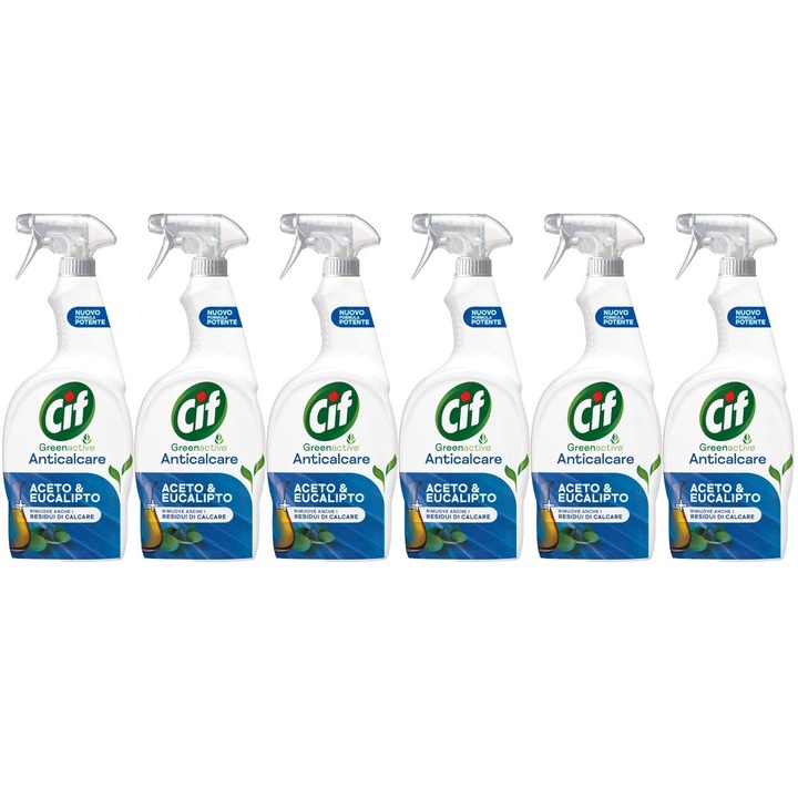 Set 6 x Cif Spray 650ml Solutie Anticalcar, fresh aroma, parfum floral, distruge calcarul, rapid si eficient, testat dermatologic, prospetime de lunga durata, eficacitate maxima, continut generos, elimina mirosuri neplacute