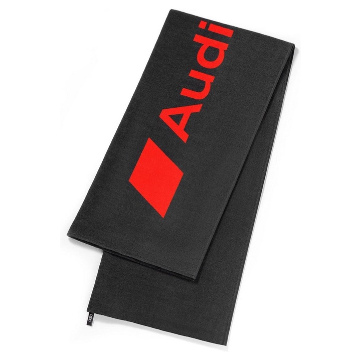 Prosop de plaja cu inscriptie rosie Sport, gri, 80x180cm