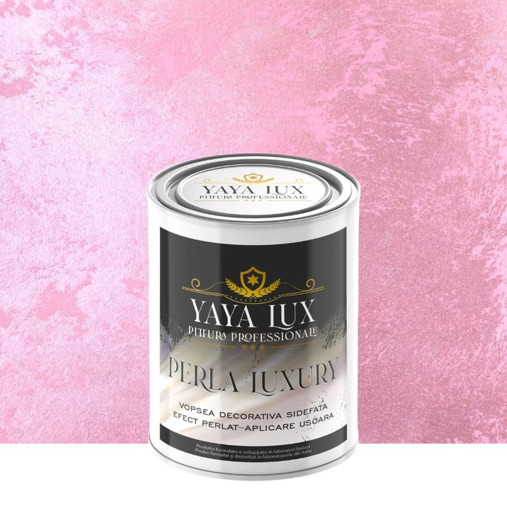 Vopsea decorativa de Lux, Perla Luxury cu Fulgi Perlati, Trandafir Roz, 1 L