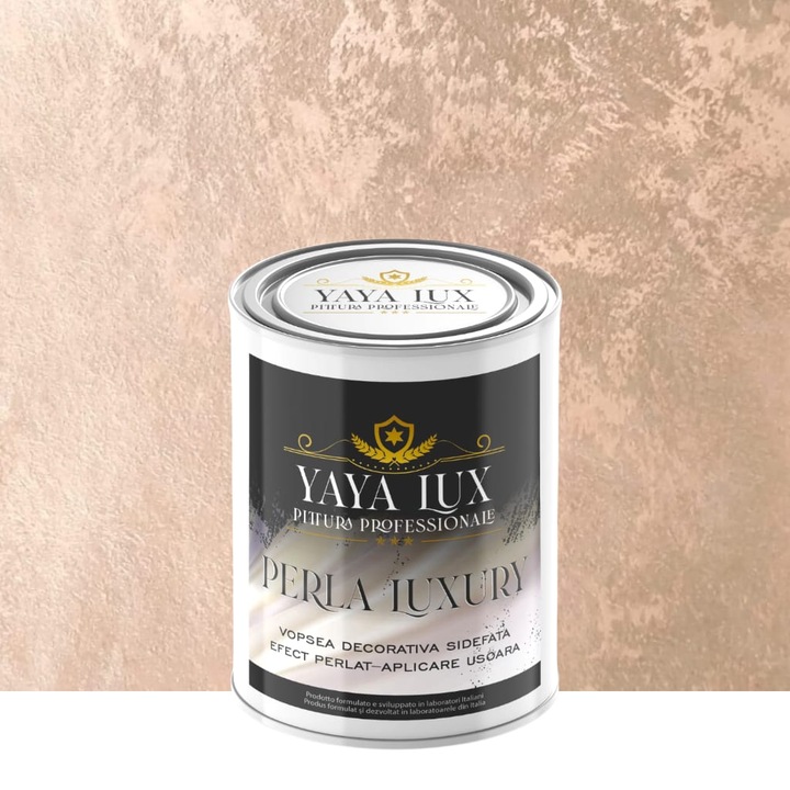 Vopsea decorativa de Lux, Perla Luxury cu Fulgi Perlati, Roz Prafuit, 1 L