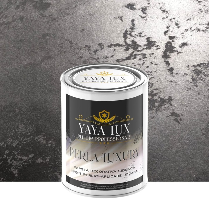 Vopsea decorativa de Lux, Perla Luxury cu Fulgi Perlati, Negru, 1 L