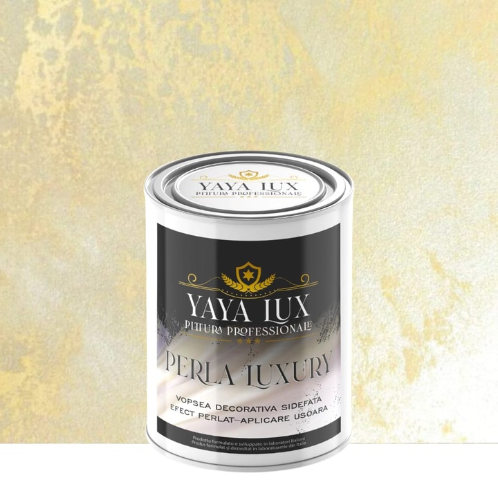 Vopsea decorativa de Lux, Perla Luxury cu Fulgi Perlati, Crem, 1 L