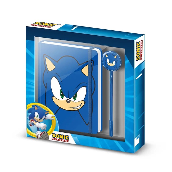 Set carnet si pix Sonic The Hedgehog, 23x22x2 cm
