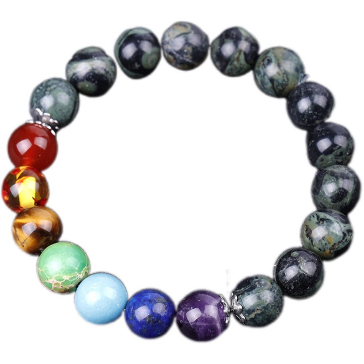 Bratara de piatra pretioasa semi-pretioasa - bratari cu margale de cristal de vindecare pentru femei barbati 8mm rotunde margale de bratari de intindere Bratari de yoga unisex,1002