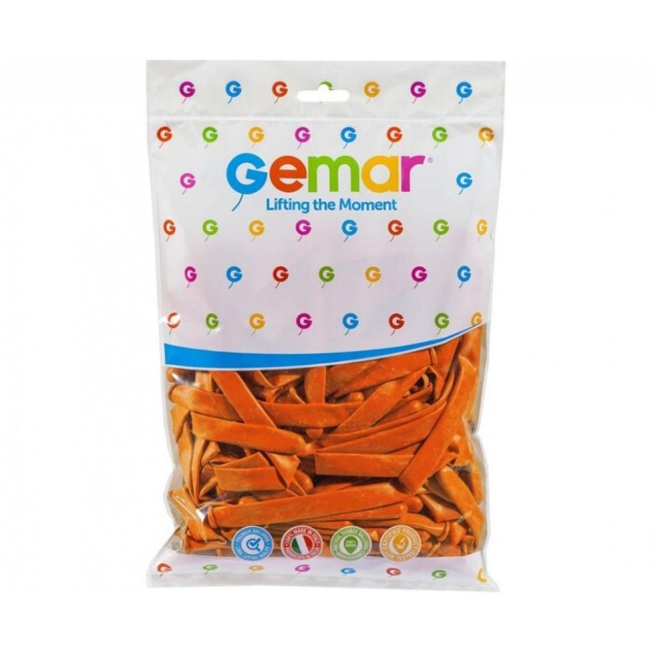 Комплект 100 балона рурки оранжеви, Godan, 3", 100% латекс