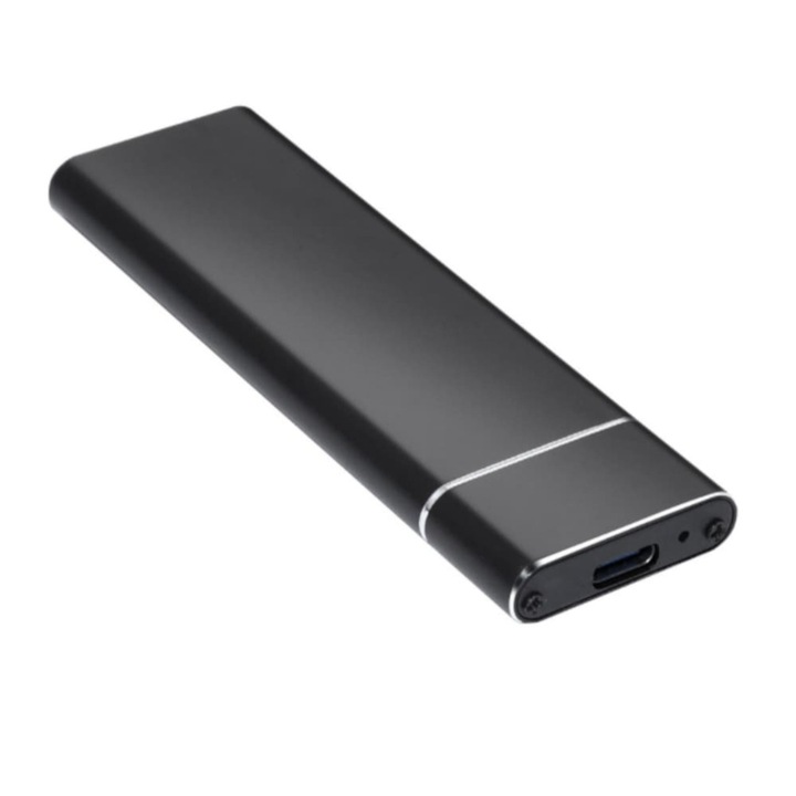 Външен твърд диск 2TB, M.2 SSD, Tnagora®, 3 в 1 USB, Type-C и OTG, черен