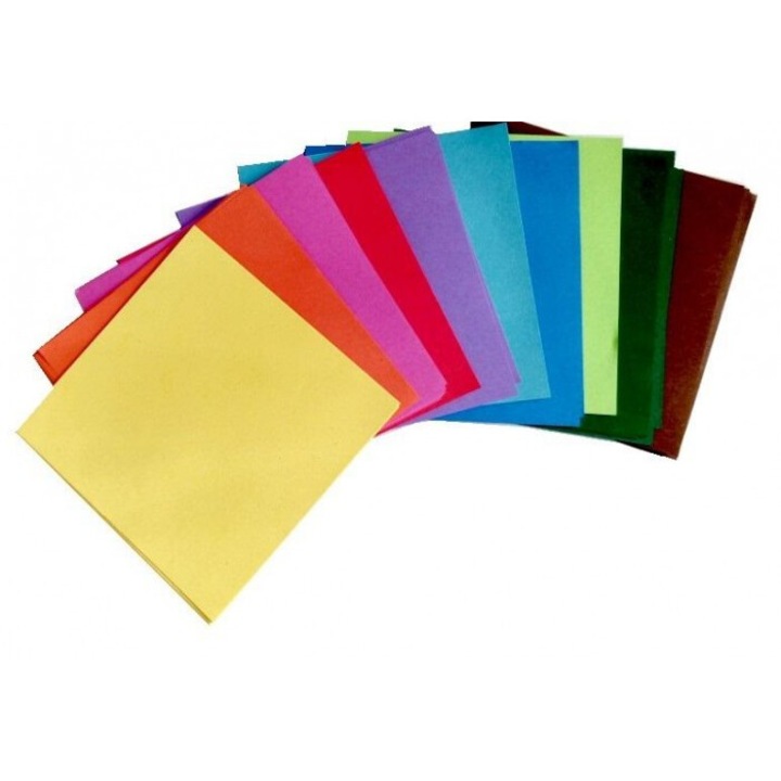 Papier origami 70g, Galeria Hobby, set 100 ark, mix 10 culori, 20x20cm