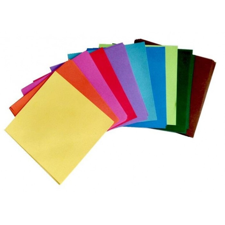Papier origami set 500 foi, Galeria Hobby, 10 culori, 5x5cm