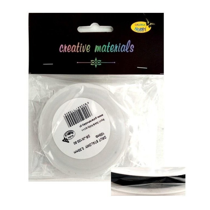 Acélhuzal 0,3mm, Hobby Galéria, 100mb, fekete, 145x125mm
