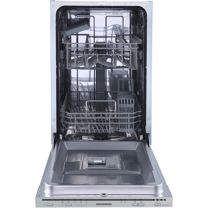 Съдомиялна за вграждане Heinner HDW-BIM45510E++, 10 комплекта, 5 програми, Механично управление, Aquastop, Клас Е, 45 см