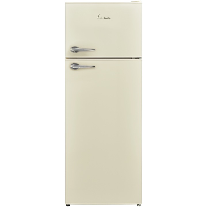 Хладилник с 2 врати FDD-VRL212BGE++, 212 л, Less Frost, Механично управление с регулируем термостат, LED осветление, Клас E, H 145 см, Кремав