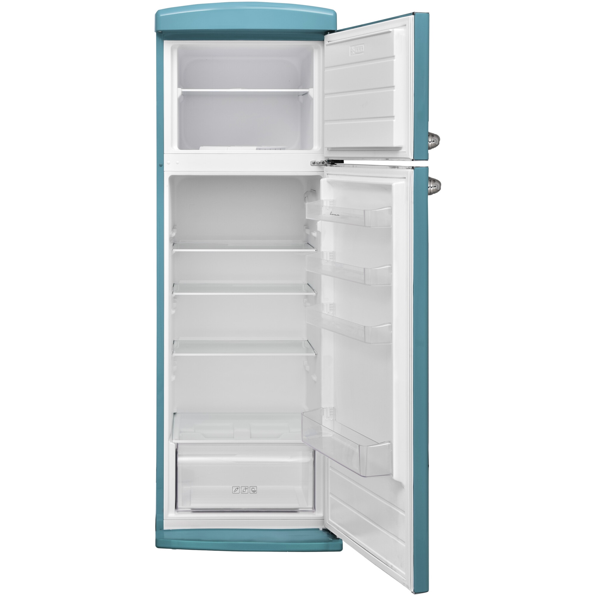 RESIGILAT: Frigider cu doua usi Fram FDD-VRR311BLE++, 311 l, Clasa E, Control mecanic cu termostat ajustabil, Lumina led, H 179.4 cm, Albastru.