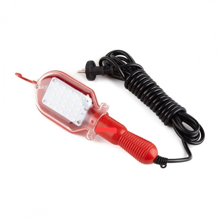 Lampa de Lucru Portabila cu LED-uri 220V, 5M, 25 LED-uri – Iluminare Eficienta cu Cablu de Cupru pentru Ateliere, Proiecte DIY