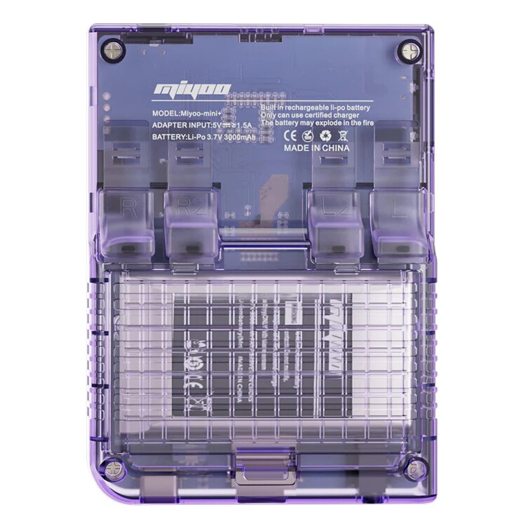 miyo Consola de joc Miyoo Mini Plus, culoare mov transparent, portabila