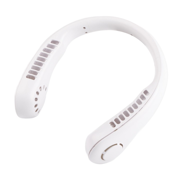 USB вентилатор за врата, 3 нива, безшумен, кремаво бял, 340 г