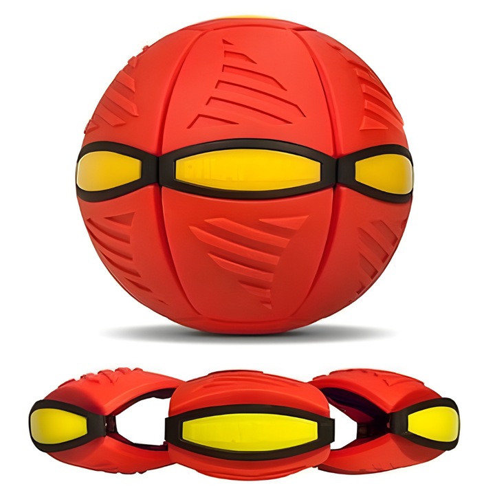 Minge Interactiva Blast Ball Macvi® in Forma de Disc, cu Lumini, Rosie